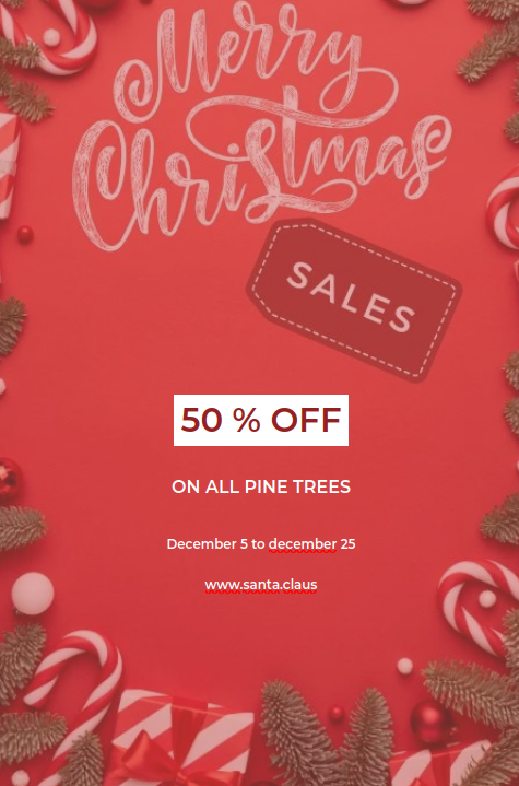 Christmas sale signage template for WordPress