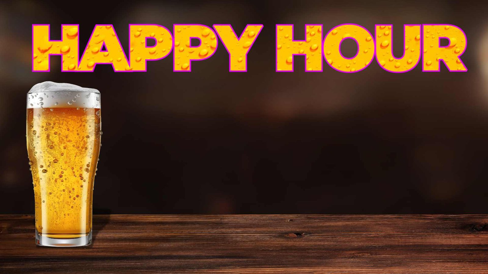 Customizable 16:9 Happy Hour Templates for Digital Signage